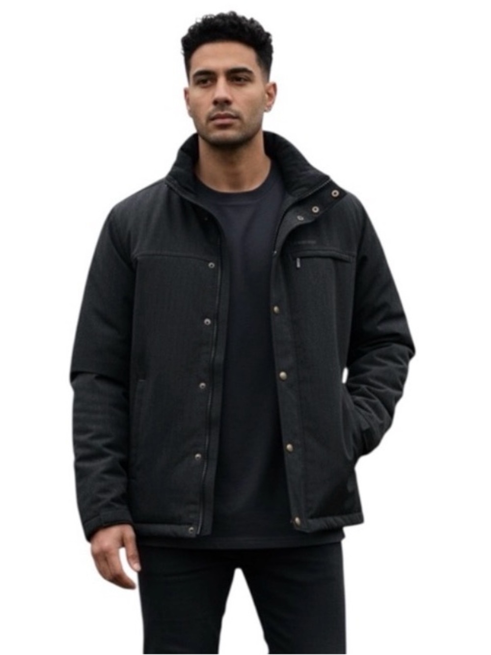 Lands’ End Men’s Dark Grey Insulated Button Front Jacket size Medium